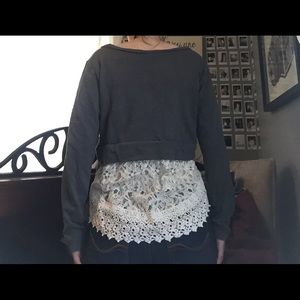 grey, lace back top from Wet Seal